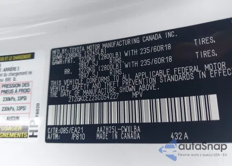 2025 Lexus Nx 350H Premium z USA, uszkodzony, nr VIN 2T2GKCEZ2SC054227